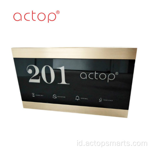 Actop doorplate dengan nomor kamar